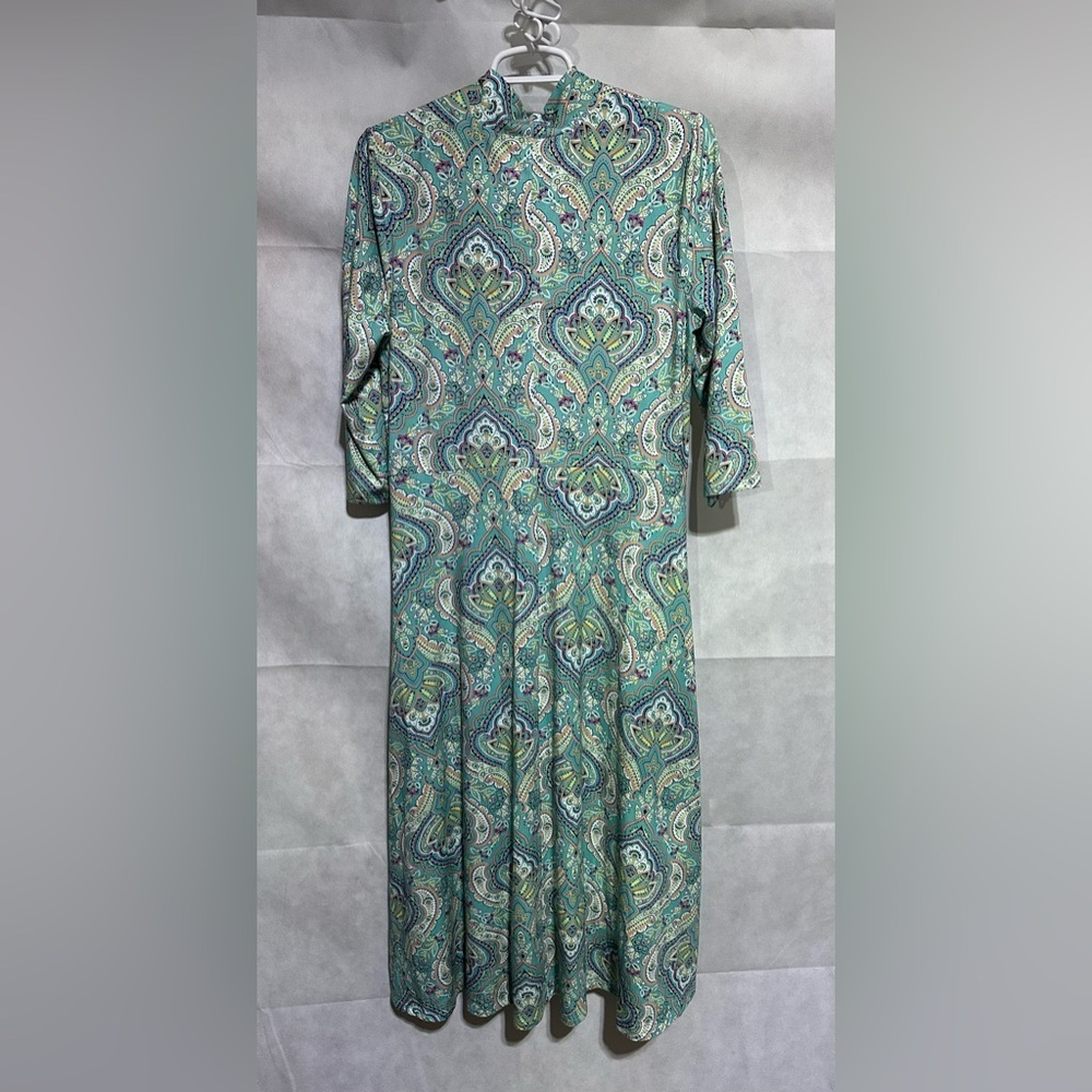 Soft Surroundings Aziza Midi Dress Paisley Sz. Medium Cottage Boho Beach Prairie - Picture 5 of 8